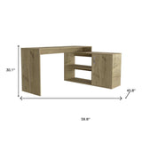 Sleek Light Oak L Shape Office Desk - Homeroots - Flyclothing LLC