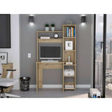 Modern Light Oak Office Desk with Storage Cabinet - Homeroots - Flyclothing LLC