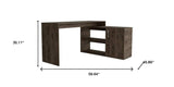 Sleek and Luxurious Ergonomic Dark Brown Office Desk with Storage - Homeroots - Flyclothing LLC
