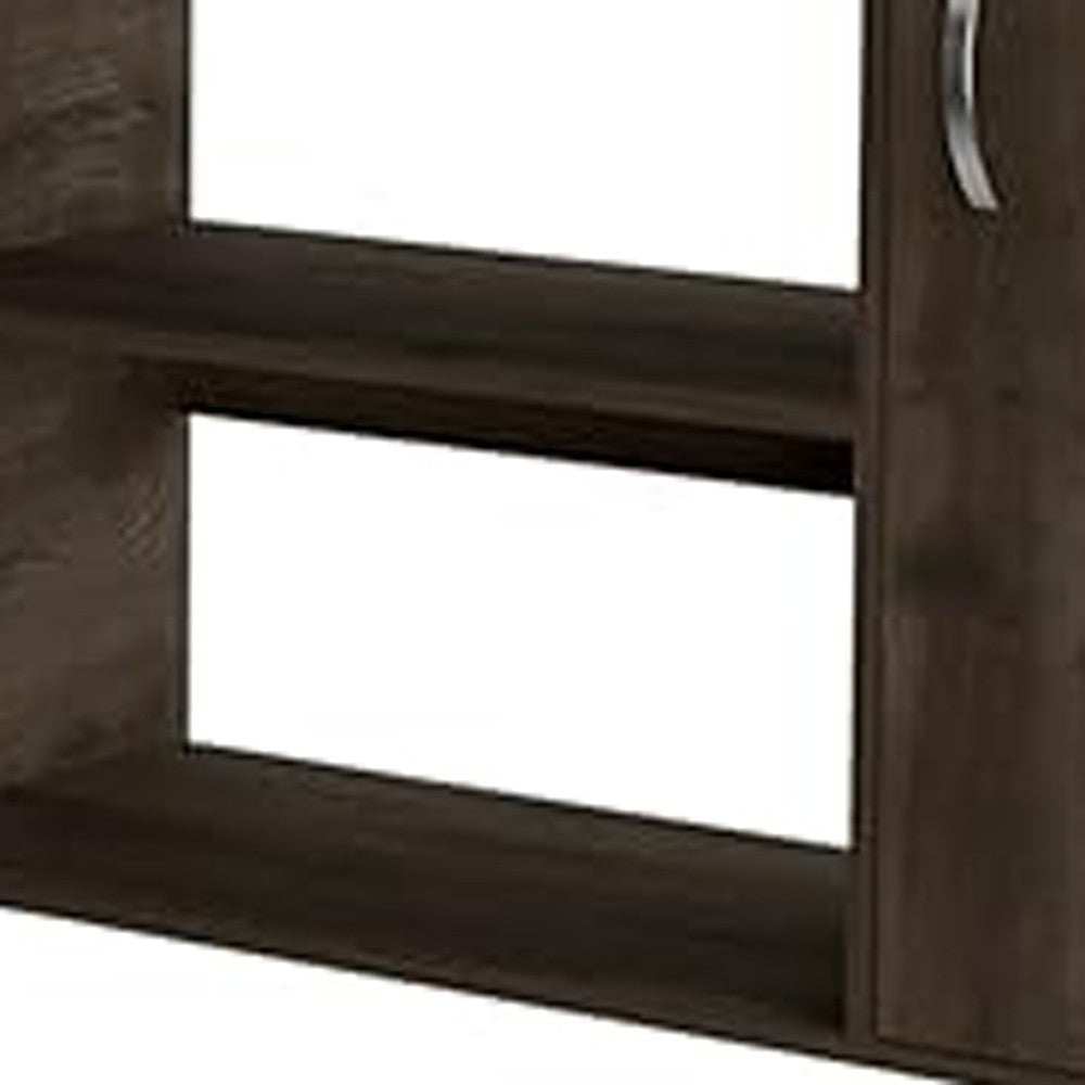 Sleek and Luxurious Ergonomic Dark Brown Office Desk with Storage - Homeroots - Flyclothing LLC