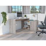 60" Light Gray L Shape Computer Desk - Homeroots - Flyclothing LLC