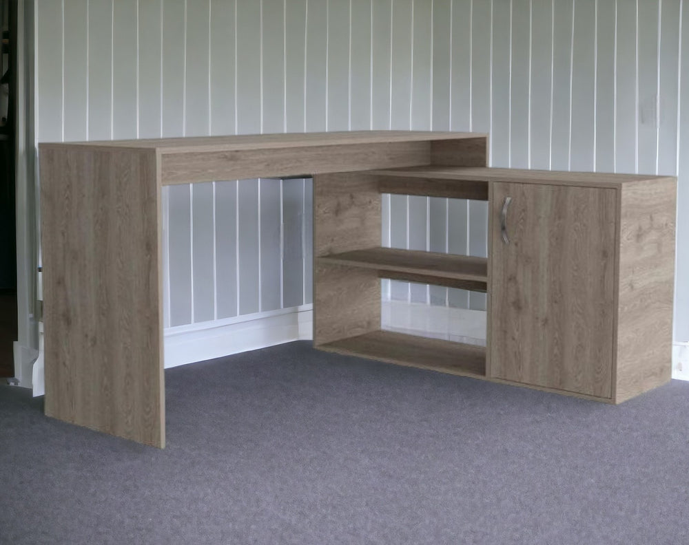 60" Light Gray L Shape Computer Desk - Homeroots - Flyclothing LLC