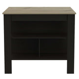 Modern Black Wengue and Light Oak Kitchen Island - Homeroots - Flyclothing LLC