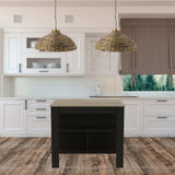 Modern Black Wengue and Light Oak Kitchen Island - Homeroots - Flyclothing LLC