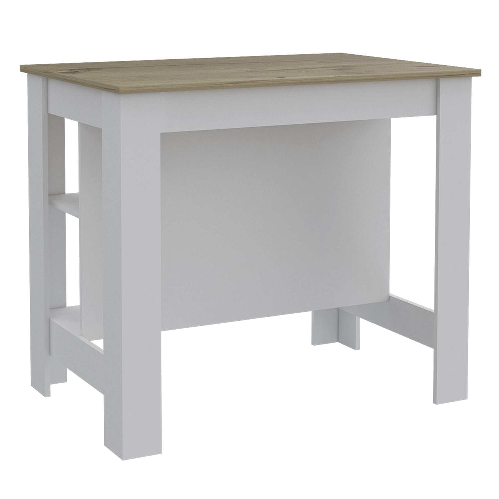 Modern White and Light Oak Kitchen Island - Homeroots - Flyclothing LLC