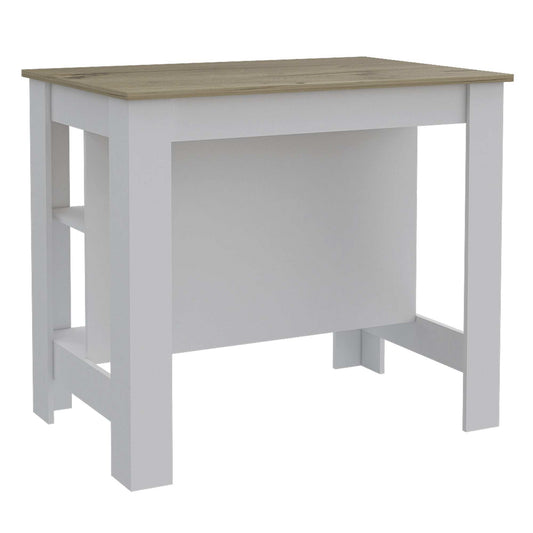 Modern White and Light Oak Kitchen Island - Homeroots - Flyclothing LLC