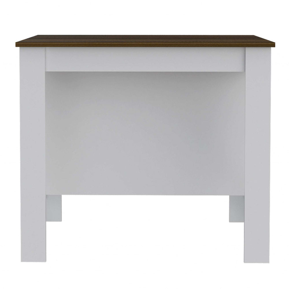 Modern White and Caramel Kitchen Island - Homeroots - Flyclothing LLC