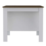 Modern White and Caramel Kitchen Island - Homeroots - Flyclothing LLC