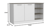 Sleek and Modern White and Dark Brown Kitchen Island - Homeroots - Flyclothing LLC