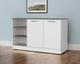 Sleek and Modern White and Dark Brown Kitchen Island - Homeroots - Flyclothing LLC
