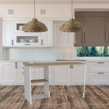 Sleek and Modern White and Light Oak Kitchen Island - Homeroots - Flyclothing LLC