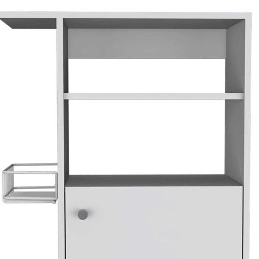 Contemporary White Rolling Kitchen Cart - Homeroots - Flyclothing LLC