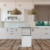 Contemporary White Rolling Kitchen Cart - Homeroots - Flyclothing LLC