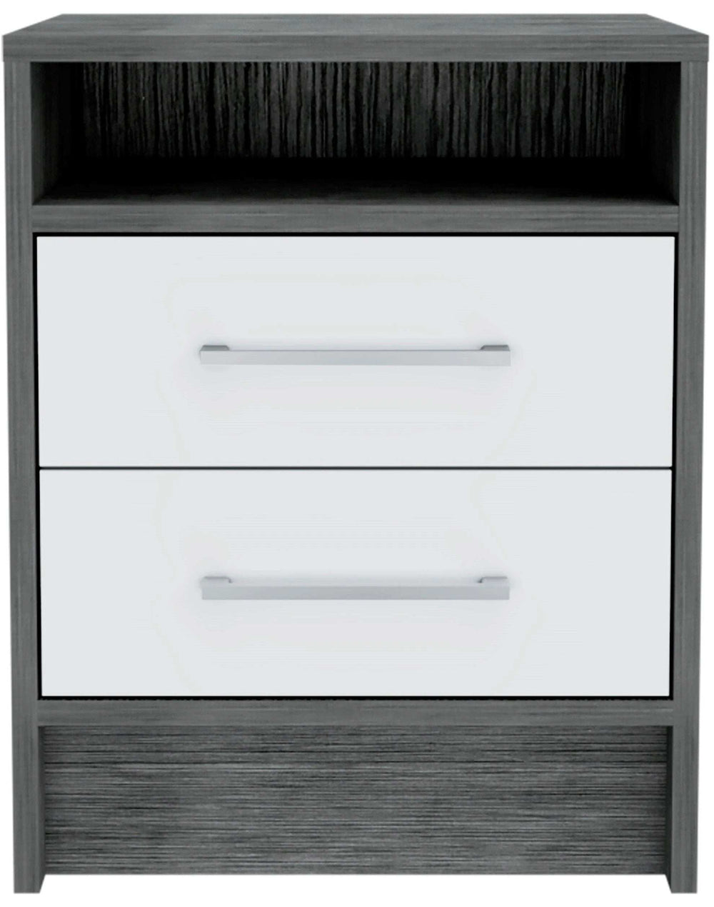 Sophisticated and Stylish Smokey Oak and White Nightstand - Homeroots - Flyclothing LLC