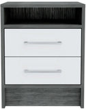 Sophisticated and Stylish Smokey Oak and White Nightstand - Homeroots - Flyclothing LLC