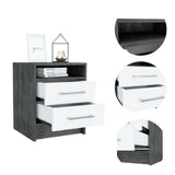 Sophisticated and Stylish Smokey Oak and White Nightstand - Homeroots - Flyclothing LLC