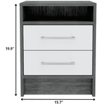 Sophisticated and Stylish Smokey Oak and White Nightstand - Homeroots - Flyclothing LLC
