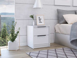 Stylish White Two Drawer Nightstand - Homeroots - Flyclothing LLC