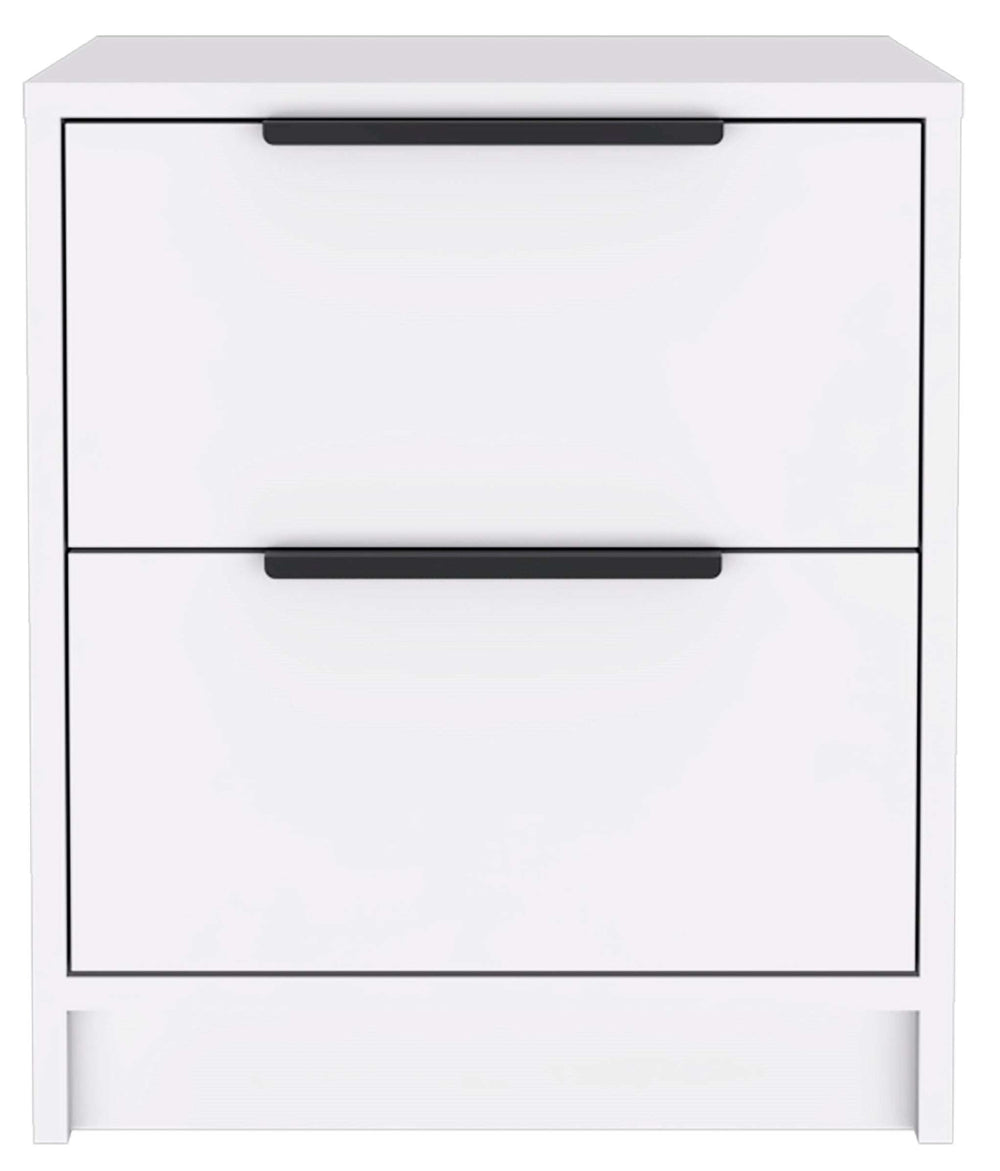 Stylish White Two Drawer Nightstand - Homeroots - Flyclothing LLC