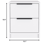 Stylish White Two Drawer Nightstand - Homeroots - Flyclothing LLC