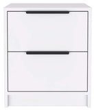 Stylish White Two Drawer Nightstand - Homeroots - Flyclothing LLC