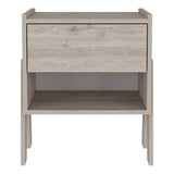 22" Light Gray One Drawer Faux Wood Nightstand - Homeroots - Flyclothing LLC