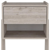 22" Light Gray One Drawer Faux Wood Nightstand - Homeroots - Flyclothing LLC