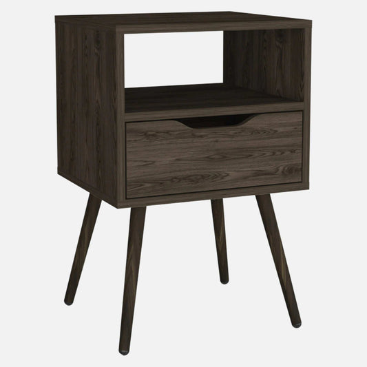 Modern Dark Walnut Bedroom Nightstand - Homeroots - Flyclothing LLC