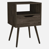 Modern Dark Walnut Bedroom Nightstand - Homeroots - Flyclothing LLC