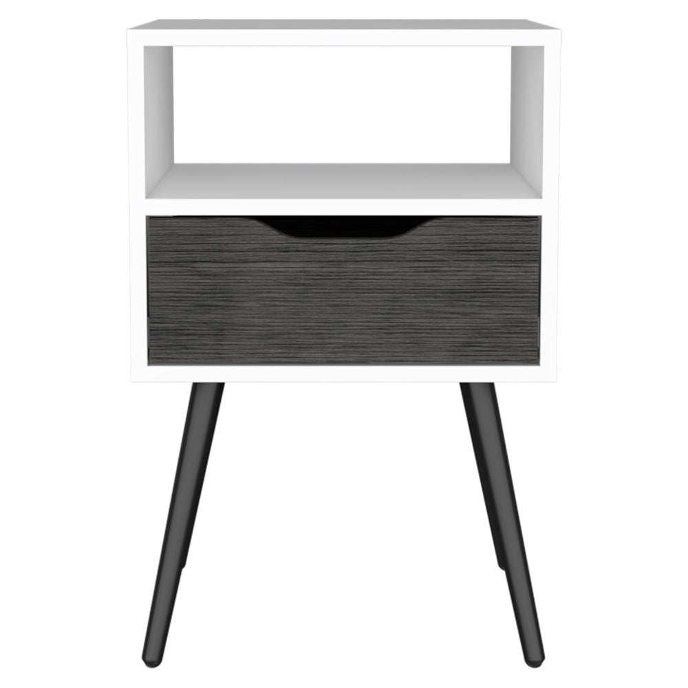 Modern Smokey Oak and White Bedroom Nightstand - Homeroots - Flyclothing LLC