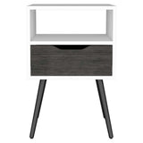 Modern Smokey Oak and White Bedroom Nightstand - Homeroots - Flyclothing LLC
