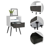 Modern Smokey Oak and White Bedroom Nightstand - Homeroots - Flyclothing LLC