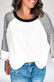 Striped Round Neck Raglan Sleeve Top - Trendsi - Flyclothing LLC