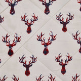 Deer Head Red Navy Printed Velvet and Velvet Throw Blanket - Homeroots - Flyclothing LLC