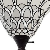 62" Brown Traditional Shaped Floor Lamp With White Stained Glass Bowl Shade - Homeroots - Flyclothing LLC