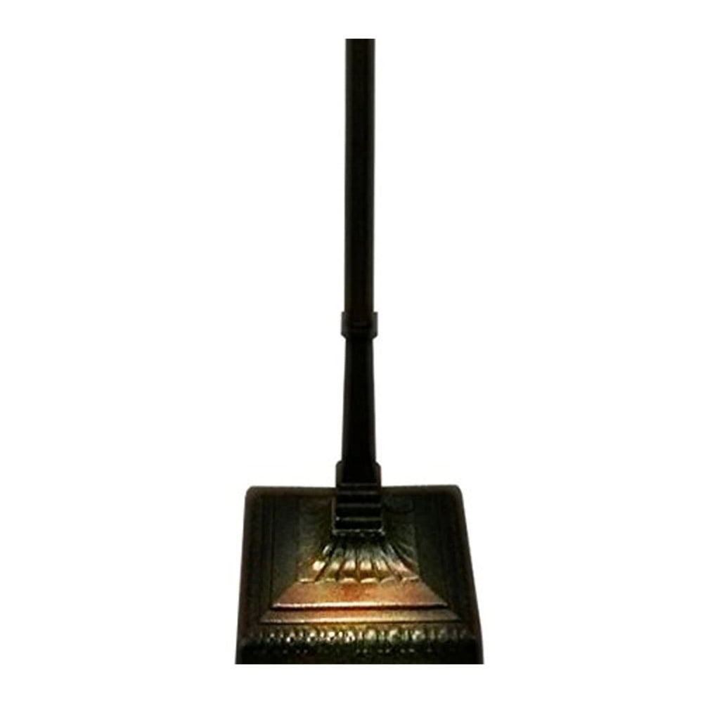 62" Brown Two Light Traditional Shaped Floor Lamp With Brown And Blue Stained Glass Cone Shade - Homeroots