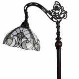 62" Brown Traditional Shaped Floor Lamp With White Stained Glass Bowl Shade - Homeroots - Flyclothing LLC