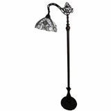 62" Brown Traditional Shaped Floor Lamp With White Stained Glass Bowl Shade - Homeroots - Flyclothing LLC