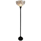 62" Brown Traditional Shaped Floor Lamp With White Stained Glass Bowl Shade - Homeroots - Flyclothing LLC