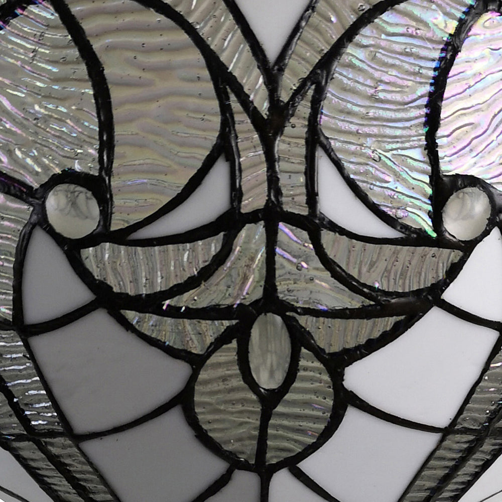 62" Brown Traditional Shaped Floor Lamp With White Stained Glass Bowl Shade - Homeroots - Flyclothing LLC