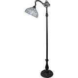 72" Brown Traditional Shaped Floor Lamp With White Peacock Feather Stained Glass Dome Shade - Homeroots - Flyclothing LLC