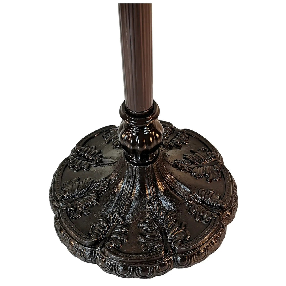 62" Brown Traditional Shaped Floor Lamp With White And Brown Stained Glass Bowl Shade - Homeroots - Flyclothing LLC