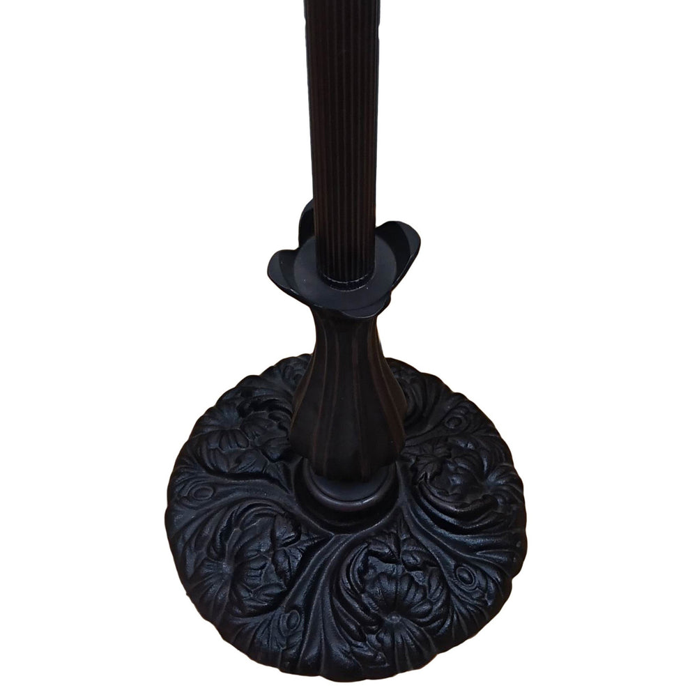 62" Brown Traditional Shaped Floor Lamp With White Stained Glass Bowl Shade - Homeroots - Flyclothing LLC