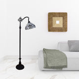 62" Brown Traditional Shaped Floor Lamp With White Stained Glass Bowl Shade - Homeroots - Flyclothing LLC