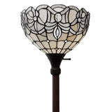 72" Brown Traditional Shaped Floor Lamp With Brown Stained Glass Bowl Shade - Homeroots - Flyclothing LLC