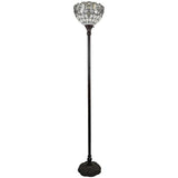 72" Brown Traditional Shaped Floor Lamp With Brown Stained Glass Bowl Shade - Homeroots - Flyclothing LLC
