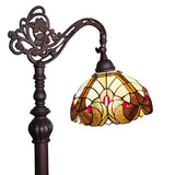 62" Brown Traditional Shaped Floor Lamp With Brown And Red Stained Glass Bowl Shade - Homeroots - Flyclothing LLC