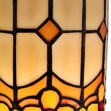 11" Brown and Beige Mosaic Tile Stained Glass Accent Lamp - Homeroots