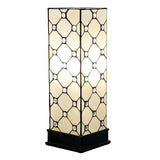 18" Tiffany Style Jeweled Dark Brown Base Table Lamp - Homeroots