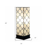 18" Tiffany Style Jeweled Dark Brown Base Table Lamp - Homeroots